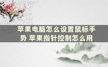 苹果电脑怎么设置鼠标手势 苹果指针控制怎么用